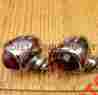 68553-63 03318 Delta Cycle Supply Pair Bullet Lights W Red Faceted Cut Glass Tail Stop Turn Signal Harley Bobber