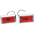 0714r-2 Chris Products Chrome Single Incandescent Marker Lights Red Lens For
