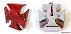 19649 Custom Chrome Maltese Cross Taillight Diecast Metal Red Light For Harley New