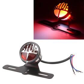 1ssd88usa 236789216183 Round Vintage License Rear Plate Mount Tail Brake Stop Light For Harley Bobber