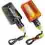 25-8149 Bikemaster Amber Clear Universal Carbon Fiber Mini Stalk Marker Light Kit 25-8 0887337045467