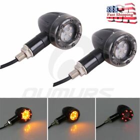 Om-un007047-a 2x Turn Signal Indicators Light Led Bullet Blinker For Harley Chopper Cafe Racer