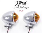 61-73153 Pair Bullet Turn Signals Brake Light Chrome Custom Dual Filament