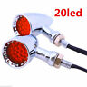880310905833 Unbranded Motorcycle Red Led Chrome Housing Stop Turn