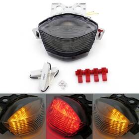 Tl-366-smoke Amotopart Integrated Led Taillight Turn Signals For Kawasaki Ninja 650r 2006-2008 Smoke