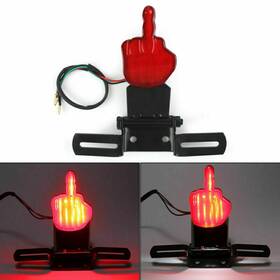 Tl-462-red Amotopart Middle Finger Led Break Tail Light Taillamp With Plate For Chopper Bobber Cn