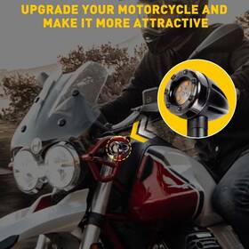 Tsl-1186 Auxito Mp-af/tsl-1186 Motorcycle Black Led Bullet Brake Blinker Turn Signal Tail Light Red Amber 12v