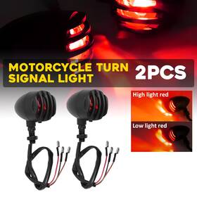 Mt2504r3 Auxito Black Motorcycle Bullet Blinker Red Brake Turn Signal Tail Light For Harley