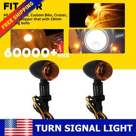 Xpd-xzd-29983 Auxito 2pcs Motorcycle Led Turn Signal Indicators Amber Light Lamp Black Body Universal