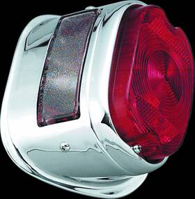 492757 Bikers Choice 56-72 Big Twin And Xl Chrome Taillight With Red Lens Top License