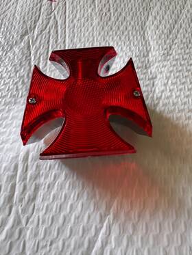 Tl-629-rd Bluetech Maltese Cross Red Tail Light Brake Lamp For Harley Chopper Bobber