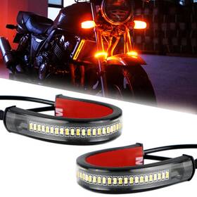 Bmscb12304 Bms 2x Motorcycle Flowing 48 Led Turn Signal Strip Light For Honda Vtx 1300 1800