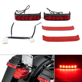 Cbdtimes 550738765677 Saddlebag Run/brake/turn Tail Light Black Housing Led Red Len Fit Harley 09-13