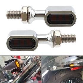 Cbdtimes 550747750459 2 X Mini Led Rear Turn Signal Light Indicator Lamp Chromefor Harley Smoke Lens