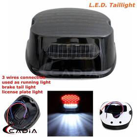 Us-tl-711-sk Ccmotor2021 Smoked Led Rear Brake Tail Light For Harley Touring Glide Dyna Softail Sportster