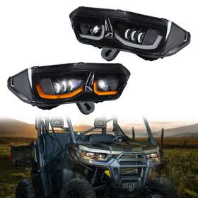 Pbd-060-dd-dzx Cpowace Led Head Lamp High-low Beams Lf&rh Headlamps For Can Am Defender Hd5