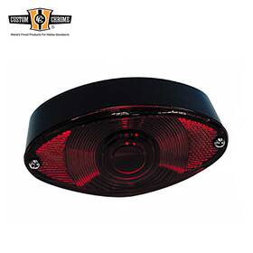 600694 Custom Chrome Cateye Taillight 12v Black-anodized Aluminum Housing Die-cast Fit For Universal