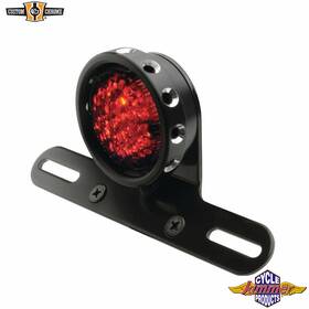 683072 Custom Chrome Led Black Drilled Taillight And Bracket Red Lens Fit For Harley Bobber Chopper