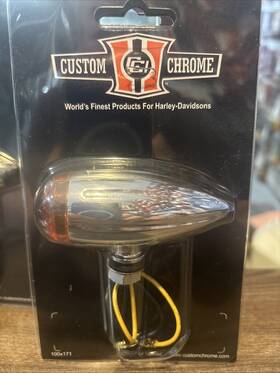Custom Chrome 688119 Billet Light Slot Housing Amber Lens Led Harley Cci #688119