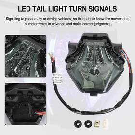 Tl-508-blue Darupsun Tail Light Turn Signals Integrated Blue Fit Yamaha Yzf R25/r3 Mt 03/07/25 Fz 07