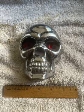518175 Drag Specialities Metal Skull Motorcycle Brake/taillight Cover