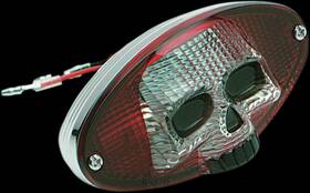 12-0403rcr-bc3 Drag Specialties 902-1242 Taillight - Red Cat Eye With Skull Face