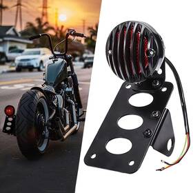 Lfmeeus044-045 Dreamizer Motorcycle Tail Light Brake Running Rear 1 Inch Side Mount License Pl