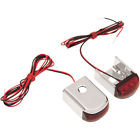 Dsl-3 Alloy Art Chrome Fender Strut Red Led Marker Lights With