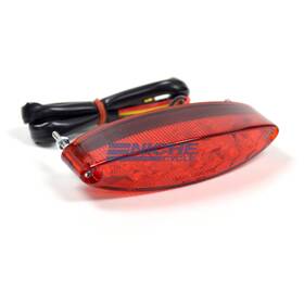 62-21650r Emgo Oval Led Motorcycle Tail Section Cafe Seat Taillight Brake Light Red