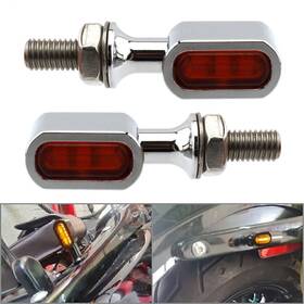 Flashbuyeasy 810000368433 Mini Led Rear Turn Signal Run Indicator Light Lamp Fit Harley Chrome Orange Lens