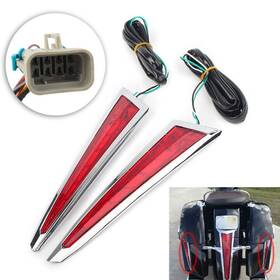 Flashbuyeasyusa 550741352253 2x Saber Tooth Rear Saddlebag Side Led Tail Light For Victory Cross Roads Magnum