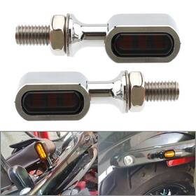 Flashbuyeasyusa 550744787854 Mini Led Rear Turn Signals Light Run Indicator Lamp For Harley Chrome Smoke Lens
