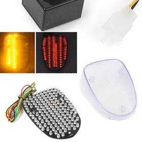 Goodcde 232145207581 Rear Led Tail Light Turn Signals For Yamaha V-star 650 Silverado 2002-2010 Clear