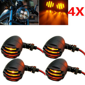 Tmp-14mts007-un999-ab-sg Grill Bullet Motorcycle Turn Signals Blinker Indicator Light For Harley Davidson