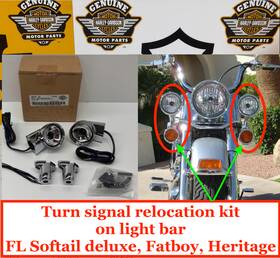 43652 Harley-davidson 94-17 Oem Touring Deluxe Fat Boy Heritage Front Turn Signal Relocation Light Bar