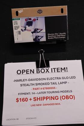 67800555 Harley-davidson Electra Glo Smoked Stealth Tail Lamp 14 Later Touring