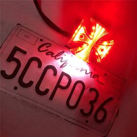 Fm-mt404-bk Httmt Sk6 Universal Motorcycle Tail Light With Brake License Plate Maltese Cross Shape Smoke