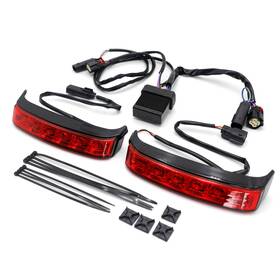 Fm-mt450-003-bk Httmt Red6 Saddlebag Brake Turn Light For Flhr Flhtkse Flhrse Fltruse Led Black Red Lens