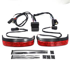 Usmt450-003-bk Httmt Red Led Black Saddlebag Brake Turn Light Lens For Flhr Flhtkse Flhrse Fltruse