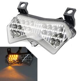 Hukyu 550737474174 Led Tail Light Turn Signal For Kawasaki Z750 2004-2006 Zx6r 2003-2004 Clear