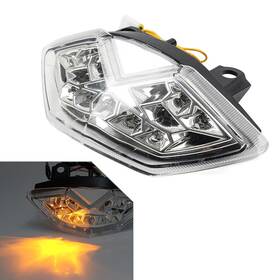 Hukyu 550738331117 Led Brake Turn Signal Tail Light Coverfor Kawasaki Z1000 2010-2013 Clear