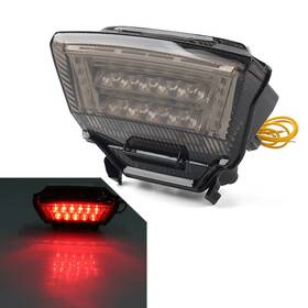 Hukyu 550742682885 Integrated Led Tail Light Turn Signals For Kawasaki Ninja Zx-10r 2011-2015 Black