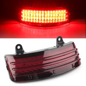 Hukyu 612026992155 Red Tri-bar Led Rear Tail Fender Tip Light For Harley Road Street Glide Hs