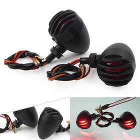 Hukyu 612047803447 1 Pair Black Motorcycle 12v Led Blinker Turn Signal Tail Light Fit For Harley