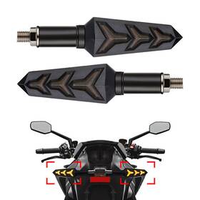 Hukyu 612063438173 1 Pair Sequential Motorcycle Led Turn Signal Amber Blinker Light Tail Brake Lamp