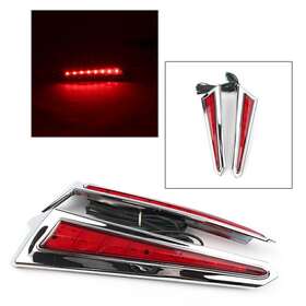 Hukyu 612063602093 Motorcycle Saber Tooth Red Led Saddlebag Brake Lights Accents For Victory Cross