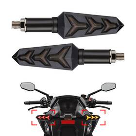 Hukyu 612063699642 Sequential Motorcycle Led Turn Signal Amber Blinker Light Tail Brake Lamp New