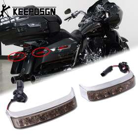 Keepdsgn 635309175472 Saddlebag Led Run Brake Turn Light Smoke For Harley Cvo Road Glide Ultra Fltruse