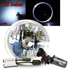 Knockoffparts005585 Kno White Led Halo Round Clear Crystal Headlight Bucket Hid