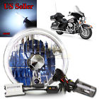 Knockoffparts005948 Kno For Harley Round Clear Crystal Headlight Bucket Hid White